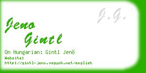 jeno gintl business card